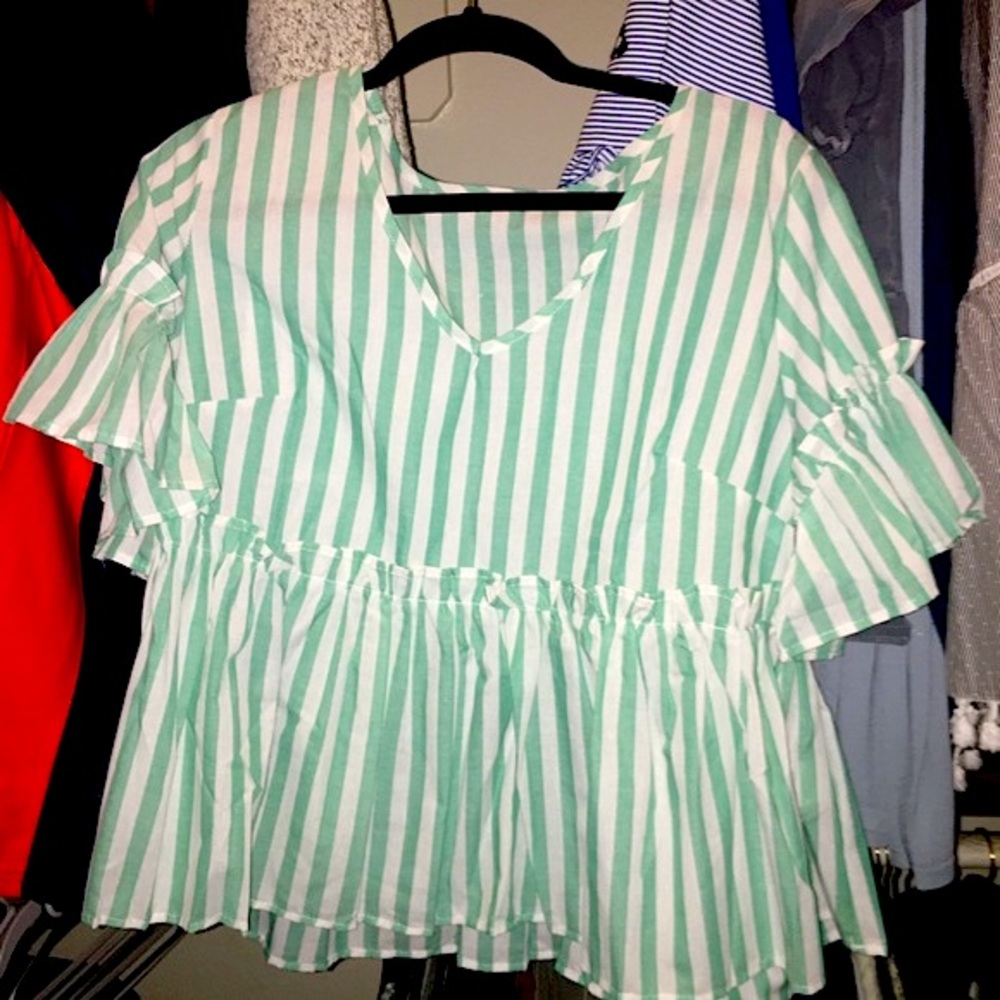 Striped Peplum Blouse
